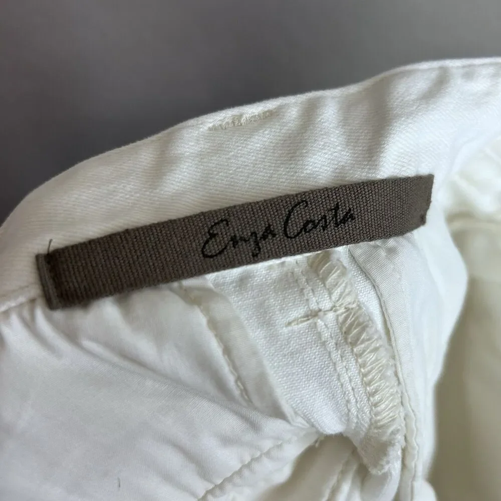 ENZA COSTA Midi Skirt Women 2 Medium White Soft Slouch Denim Straight Pencil - Picture 5 of 7